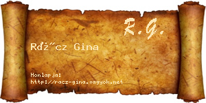 Rácz Gina névjegykártya